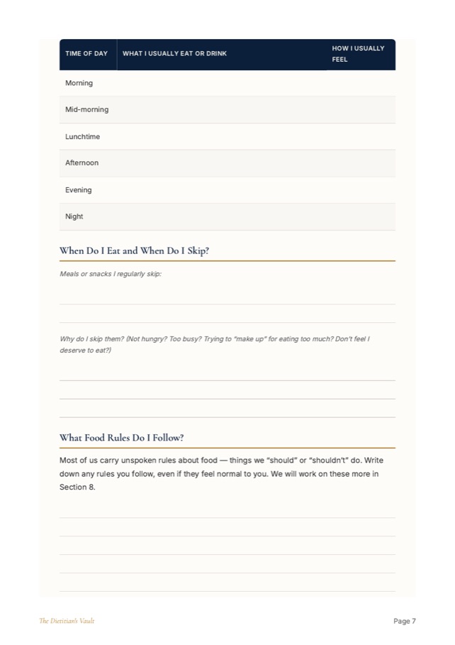 Interior page from The Binge Eating Nutrition Handbook