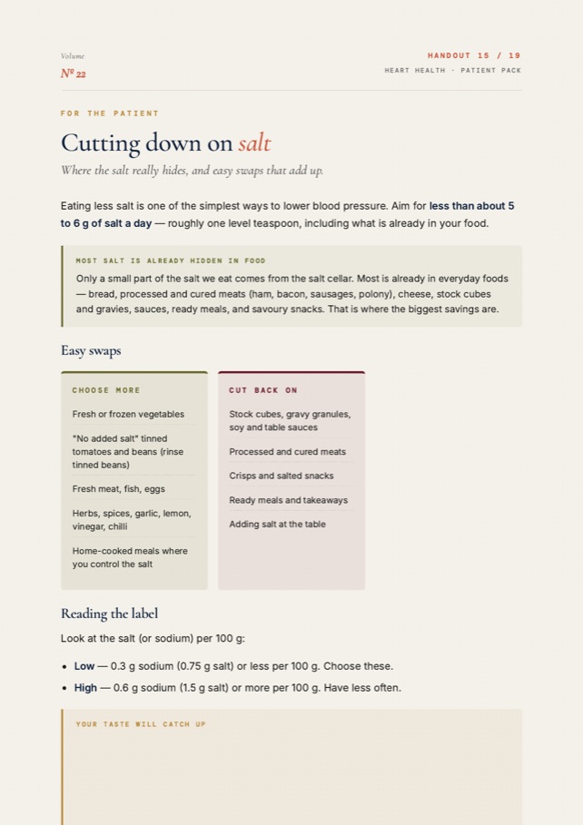 Interior page from The Heart Health Nutrition Handbook