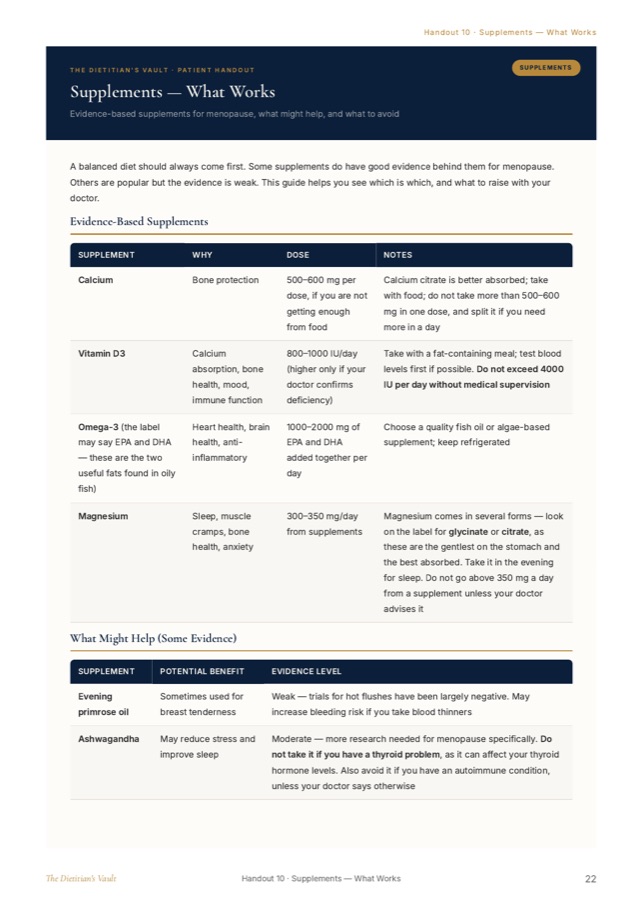 Interior page from The Menopause Nutrition Handbook