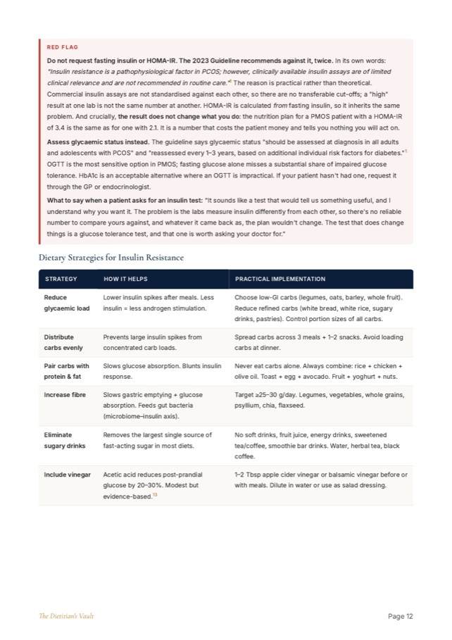 Interior page from The PMOS (previously PCOS) Nutrition Handbook