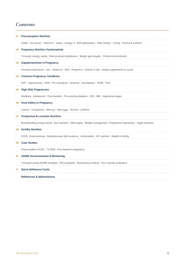 Interior page from The Prenatal & Fertility Nutrition Handbook